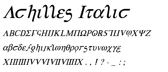 Achilles Italic font